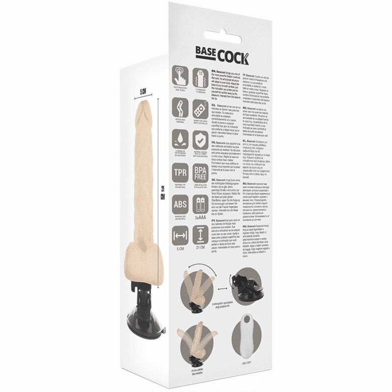 Basecock Realistic Bendable Remote Control Flesh 21 Cm Remote Control Vibrators | SEX Shop Ireland 8