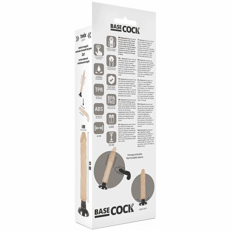 Basecock Realistic Vibrator 2-1 Flesh  20cm Dildos | SEX Shop Ireland 7