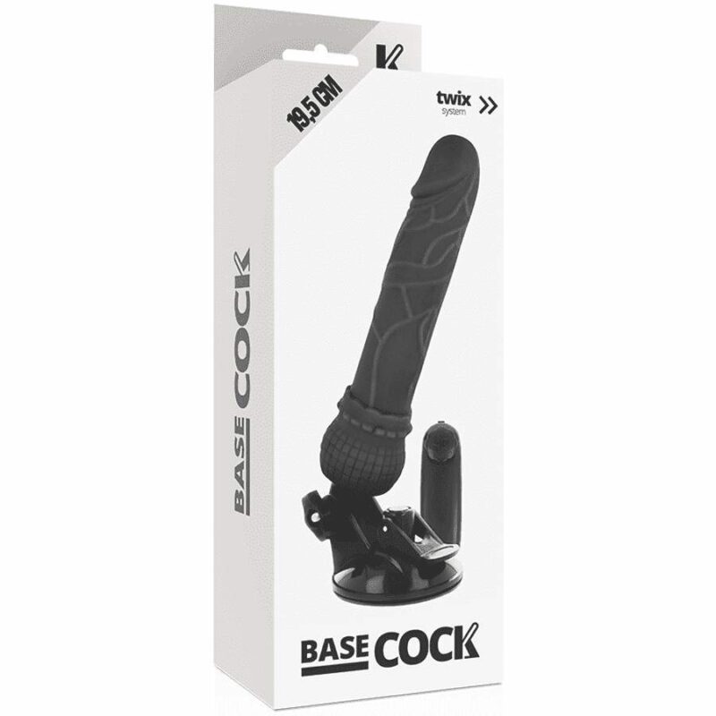 Basecock Realistic Vibrator Remote Control Black 19.5cm Dildos | SEX Shop Ireland 7