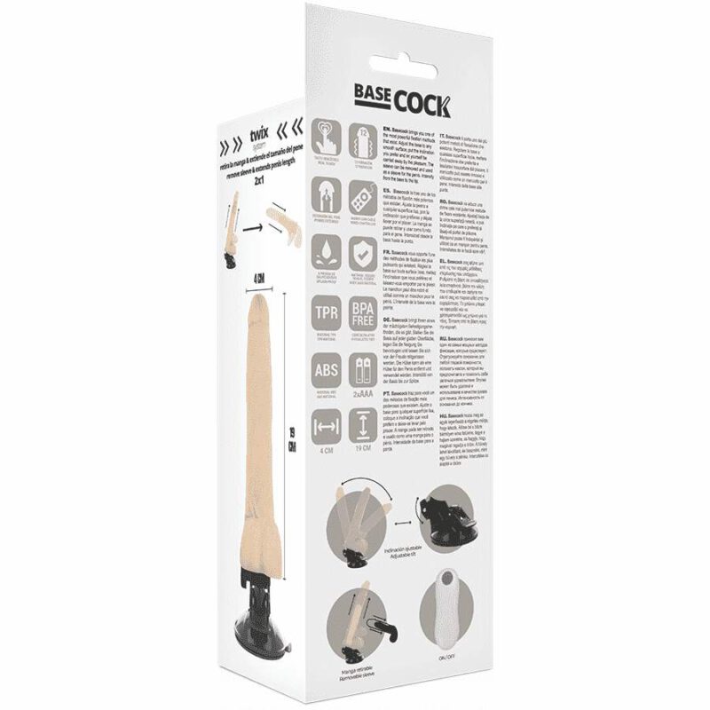 Basecock Realistic Vibrator Remote Control Flesh 19 Cm Remote Control Vibrators | SEX Shop Ireland 8