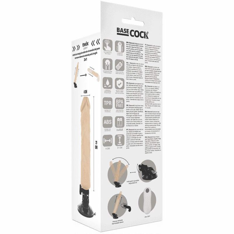 Basecock Realistic Vibrator Remote Control Flesh 21 Cm Remote Control Vibrators | SEX Shop Ireland 8
