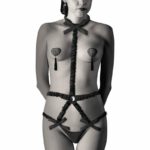 Coquette Elastic Harness Set And Nipple Covers Black Body Harness Lingerie | SEX Shop Ireland 8