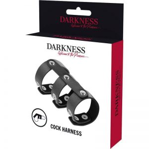 Darkness Adjustable Leather Double  Penis And Testicles Ring Cock Rings | SEX Shop Ireland 3