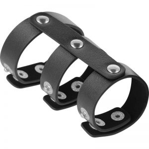 Darkness Adjustable Leather Double  Penis And Testicles Ring Cock Rings | SEX Shop Ireland