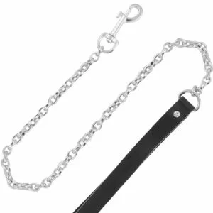 Darkness Black Furry Collar With Leash BDSM Collars | SEX Shop Ireland