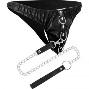 Darkness Black Underpants With Leash BDSM Toys & Accessories | SEX Shop Ireland
