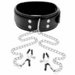 Darkness  Collar With Nipple Clamps Black BDSM Collars | SEX Shop Ireland 10