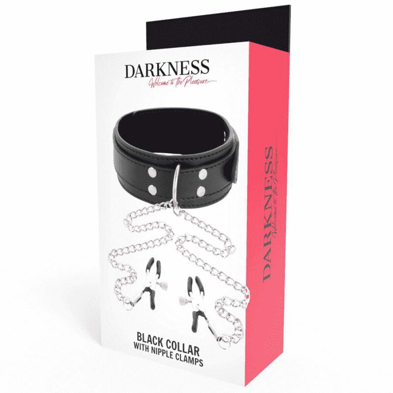 Darkness  Collar With Nipple Clamps Black BDSM Collars | SEX Shop Ireland 7