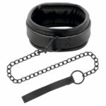Darkness Full Black Collar With Leash BDSM Collars | SEX Shop Ireland 13