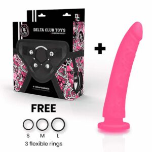 Delta Club Toys Harness + Dong Pink Silicone 17 X 3 Cm Strap-Ons | SEX Shop Ireland 3