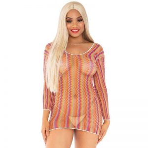 Leg Avenue Zigzag Multicolor Mini Dress One Size Fashion & Lingerie | SEX Shop Ireland