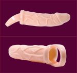 Men Extension Vibrating Cover For Penis With Strap Flesh 13.5 Cm Penis Extenders & Sleeves | SEX Shop Ireland 9