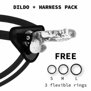 Xray Harness + Clear Cock With Balls  15.5cm X 3.5cm Strap-Ons | SEX Shop Ireland