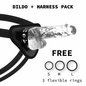 Xray Harness + Clear Cock With Balls  18.5cm X 3.8cm Strap-Ons | SEX Shop Ireland