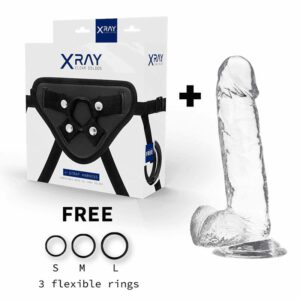 Xray Harness + Clear Cock With Balls  20cm X 4.5cm Strap-Ons | SEX Shop Ireland 3