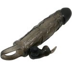 Brave Man Penis Cover With Rabbit  Black 16.5 Cm Penis Extenders & Sleeves | SEX Shop Ireland 16