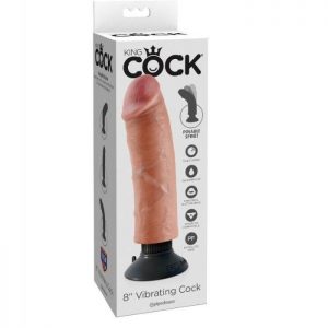 King Cock 20.32 Cm Vibrating Cock Flesh Dildos | SEX Shop Ireland