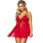 Subblime Babydoll With Bow And Floral Laces Red L/xl Babydoll Lingerie | SEX Shop Ireland 9