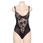 Subblime Queen Plus Floral Lace And Fringed Black Teddy Bodysuits | SEX Shop Ireland 8
