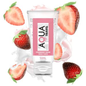 Aqua Travel Strawberry Cream Flavour Waterbased Lubricant – 50 Ml Oils and Lubes | SEX Shop Ireland