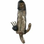 Brave Man Penis Cover With Clit And Anal Stimulation Double Bullet Black 16.5 Cm Penis Extenders & Sleeves | SEX Shop Ireland 16