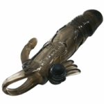 Brave Man Penis Cover With Clit And Anal Stimulation Double Bullet Black 16.5 Cm Penis Extenders & Sleeves | SEX Shop Ireland 18