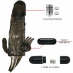 Brave Man Penis Cover With Clit And Anal Stimulation Double Bullet Black 16.5 Cm Penis Extenders & Sleeves | SEX Shop Ireland 21