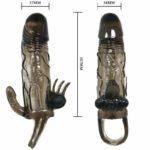 Brave Man Penis Cover With Clit And Anal Stimulation Double Bullet Black 16.5 Cm Penis Extenders & Sleeves | SEX Shop Ireland 22