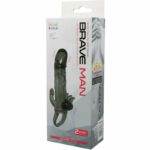 Brave Man Penis Cover With Clit And Anal Stimulation Double Bullet Black 16.5 Cm Penis Extenders & Sleeves | SEX Shop Ireland 23