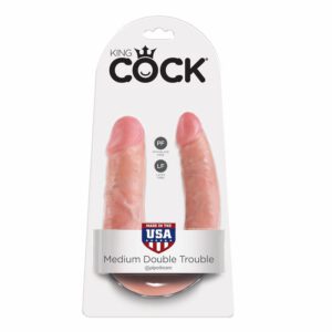King Cock U-shaped Medium Double Trouble Flesh Dildos | SEX Shop Ireland