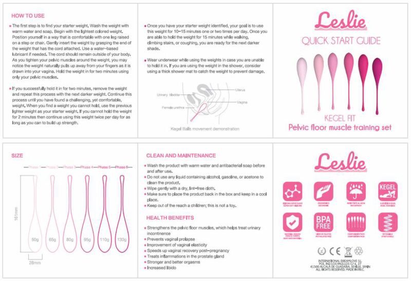 Leslie Kegel Fit Pelvic Muscle Training Set 6 Pcs Balls, eggs and bullets | SEX Shop Ireland 17