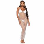Leg Avenue Woven Twist Net Maxi Dress One Size White Fashion & Lingerie | SEX Shop Ireland 8