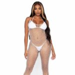 Leg Avenue Woven Twist Net Maxi Dress One Size White Fashion & Lingerie | SEX Shop Ireland 7