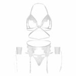 Leg Avenue Four Pieces Set Bra, G-string, Garter Belt & Wrist Cuffs One Size – White Fashion & Lingerie | SEX Shop Ireland 13