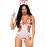 Leg Avenue Nurse Open Crotchless Teddy One Size Fashion & Lingerie | SEX Shop Ireland 6