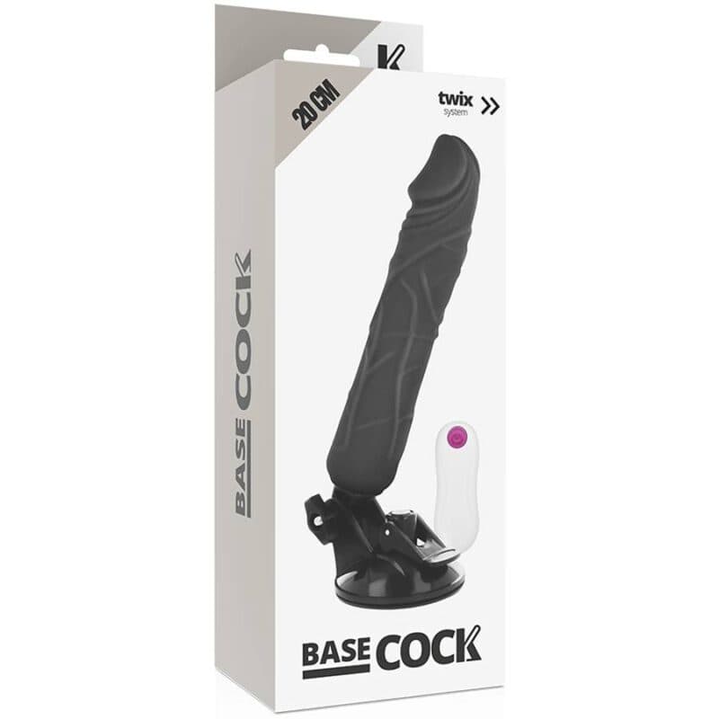 Basecock Realistic Vibrator Remote Control Black 20 Cm Strap-Ons | SEX Shop Ireland 7