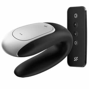 Satisfyer Double Fun Partner Vibrator – Black Clitoral Stimulators | SEX Shop Ireland 3