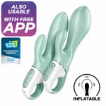 Satisfyer Air Pump Bunny 5+ Inflatable Rabbit Vibrator – Green Rabbit Vibrators | SEX Shop Ireland 8