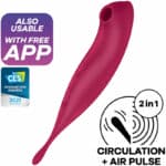 Satisfyer Twirling Pro+ Air Pulse Stimulator & Vibrator – Red Clitoral Stimulators | SEX Shop Ireland 7