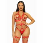 Leg Avenue Kink Studded O-ring Harness Teddy Size L – Red BDSM Fashion | SEX Shop Ireland 7
