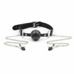 Ohmama Fetish Breatherable Ball Gag With Nipple Clamps BDSM Gags | SEXstore.ie 13