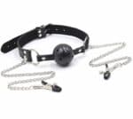 Ohmama Fetish Breatherable Ball Gag With Nipple Clamps BDSM Gags | SEXstore.ie 12