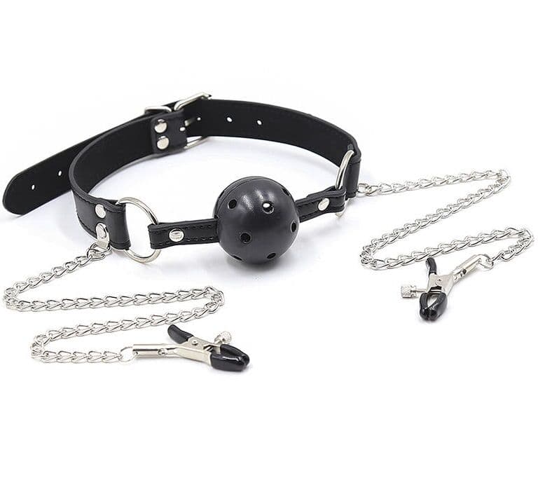 Ohmama Fetish Breatherable Ball Gag With Nipple Clamps BDSM Gags | SEXstore.ie 4 Ohmama Fetish Breatherable Ball Gag With Nipple Clamps BDSM Gags | SEXstore.ie 4