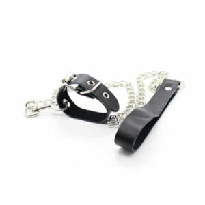 Ohmama Restraint Leather Necklace And Metallic Chain BDSM Toys & Accessories | SEX Shop Ireland 3