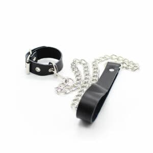 Ohmama Restraint Leather Necklace And Metallic Chain BDSM Toys & Accessories | SEX Shop Ireland