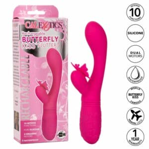 California Exotics Butterfly Kiss Flutter Pink Rabbit Vibrators | SEX Shop Ireland