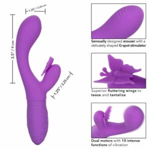 California Exotics Butterfly Kiss Flutter Violet Rabbit Vibrators | SEX Shop Ireland 3