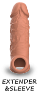 Comfortable ribbed penis sleeves, extenders, and traction growth devices designed for performance enhancement and increased confidence.