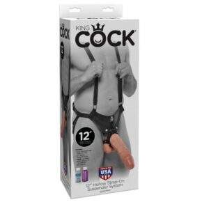 King Cock 30.5 Cm Hollow Strap-on Suspender System – Flesh Dildos | SEX Shop Ireland 3