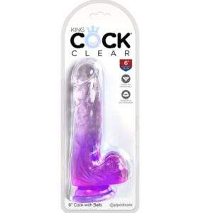 King Cock Clear – Realistic Penis With Balls 13.5 Cm Purple Dildos | SEX Shop Ireland 3